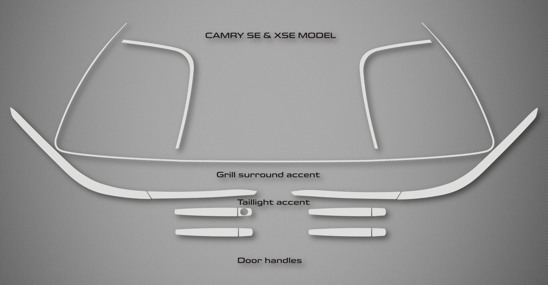 Grille, Taillight & Door Handle Trim Kit (SE, XSE) for 2015-2017 Toyota Camry