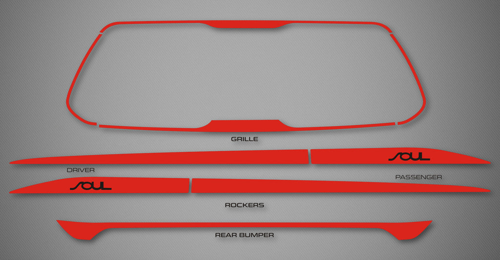 Grille, Rocker & Bumper Trim Kit for 2020-2022 Kia Soul