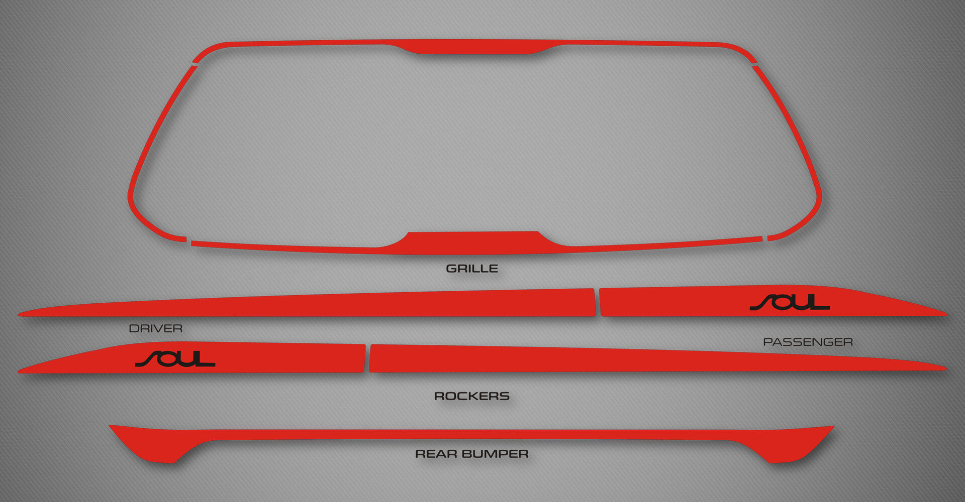 Grille, Rocker & Bumper Trim Kit for 2020-2022 Kia Soul