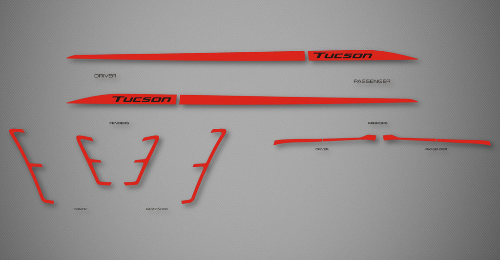 Rocker, Fender & Mirror Trim Kit for 2022-2026 Hyundai Tucson N Line