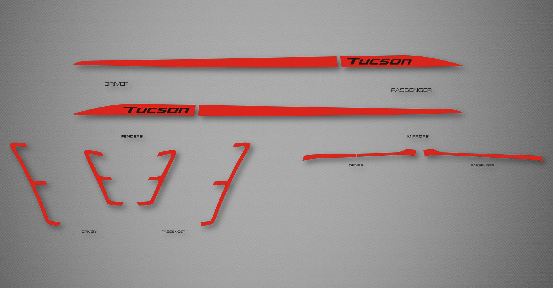 Rocker, Fender & Mirror Trim Kit for 2022-2026 Hyundai Tucson N Line