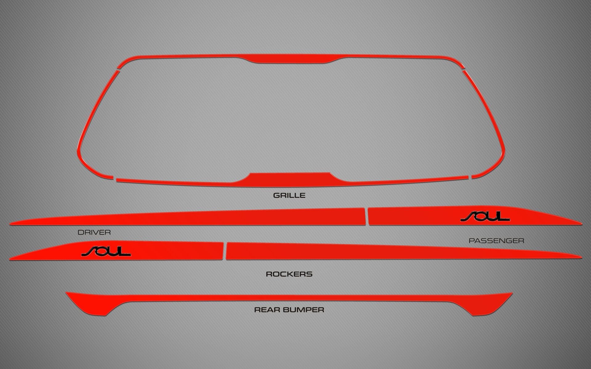 Grille, Rocker & Bumper Trim Kit for 2020-2022 Kia Soul — 7
