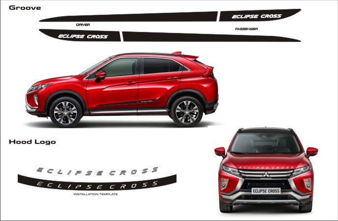 Hood Lettering & Groove Trims for 2018-2021 Mitsubishi Eclipse Cross — 2