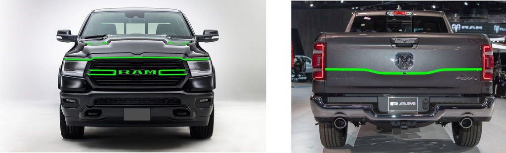 Hood, Grille & Tailgate Trim Kit for 2019-2026 Ram 1500 (Crew Cab) — 2